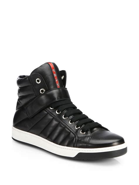 prada superstar leather sneakers|prada high top designer sneakers.